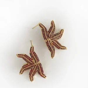 Alternative view of Deniz Yıldızı Kırmızı Küpe