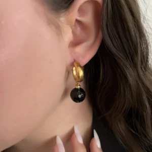 Top Oniks Gold Küpe