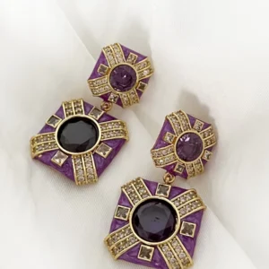 Alternative view of Mor Mineli Gold Küpe