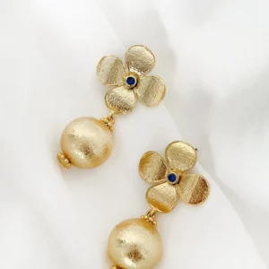 Alternative view of Çiçek Top Gold Küpe