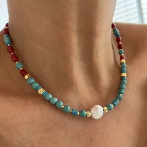 Alternative view of Mercan Turkuaz Kolye